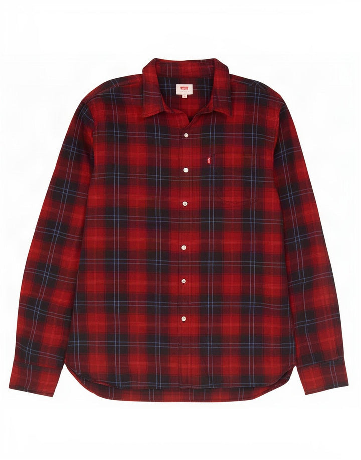 Levi's muška flanelska košulja, srednji crveni karirani pamuk