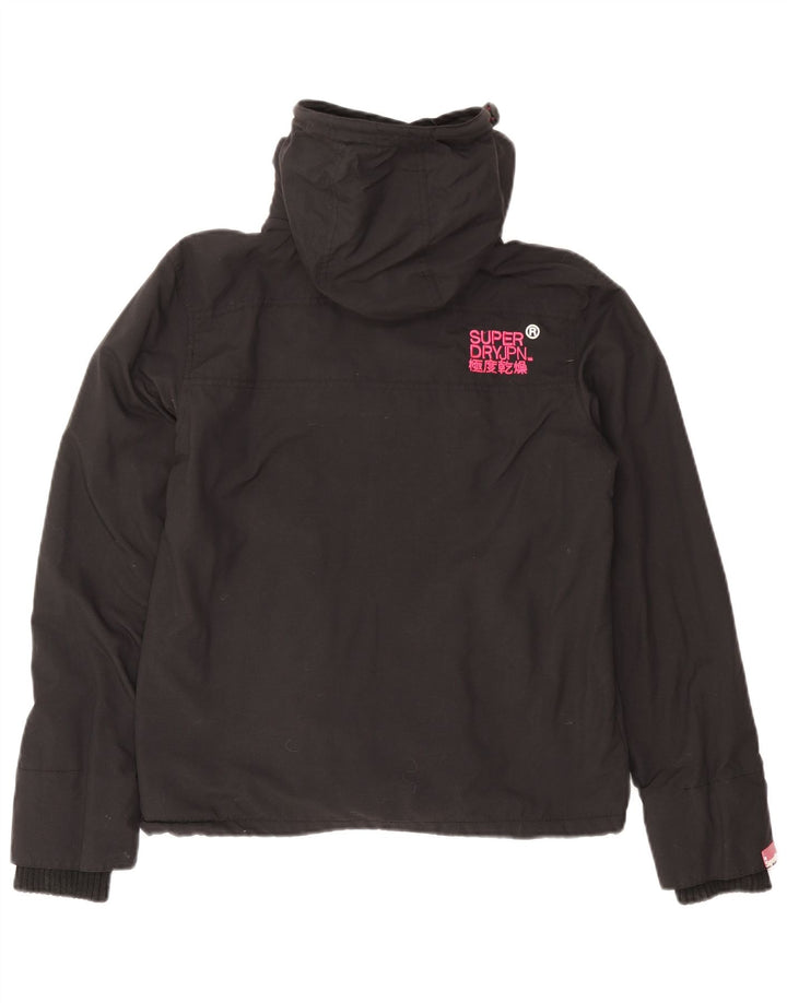 Ženska vjetrovka s kapuljačom Superdry Graphic UK 14 Srednje crni najlon