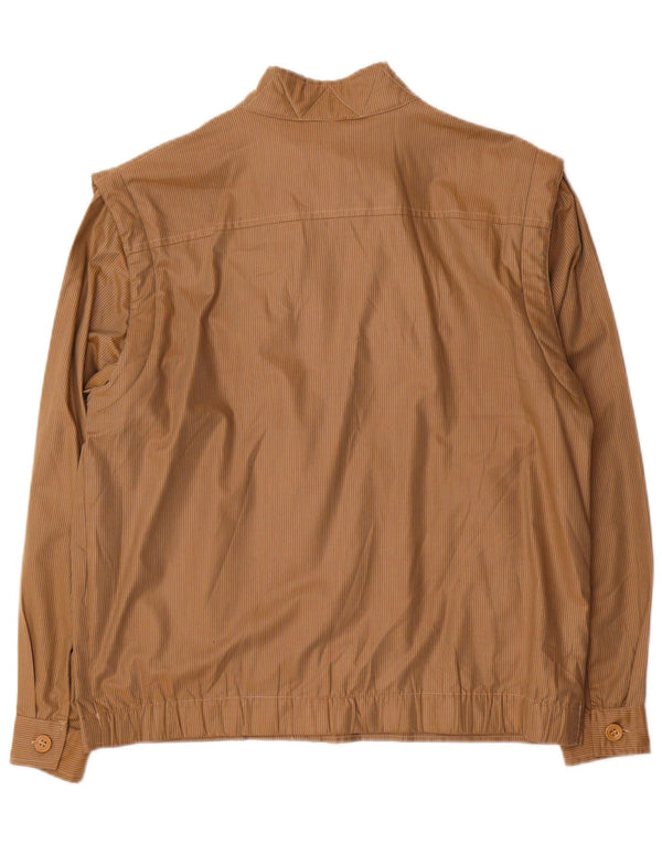Southern Mens Utility Jacket IT 48 Medium Beige Pinstripe Polyester