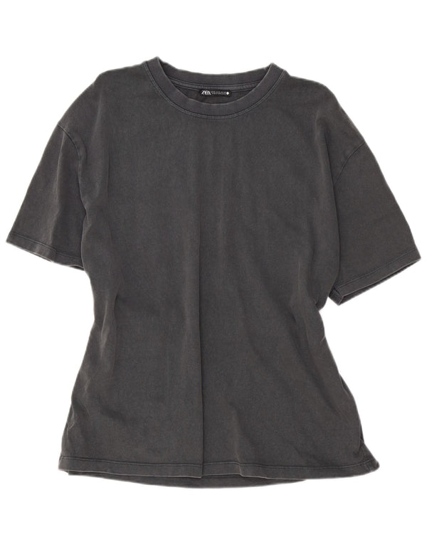 Zara ženska majica kratkih rukava UK 18 XL sivi pamuk