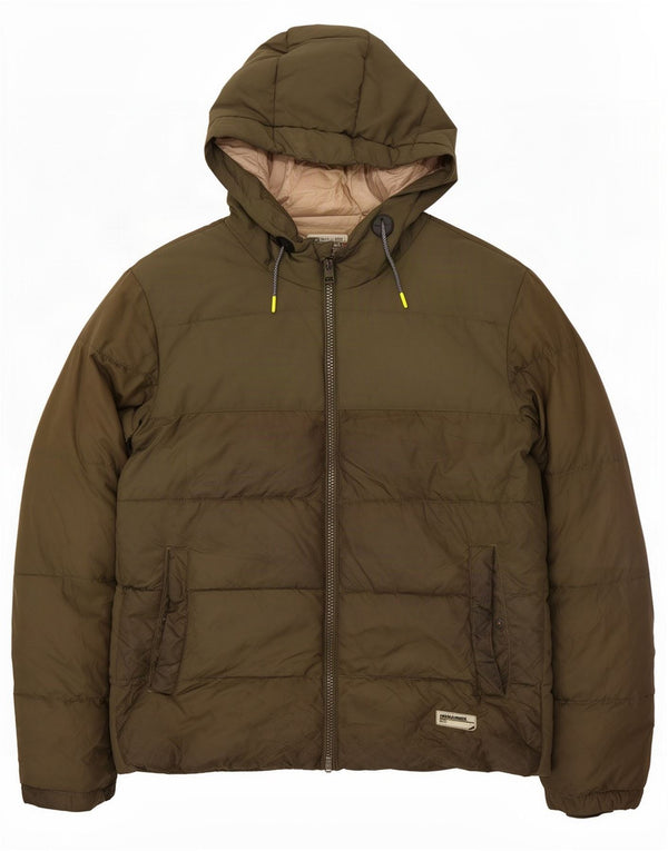 Jack & Jones muška podstavljena jakna s kapuljačom UK 42 XL kaki poliester