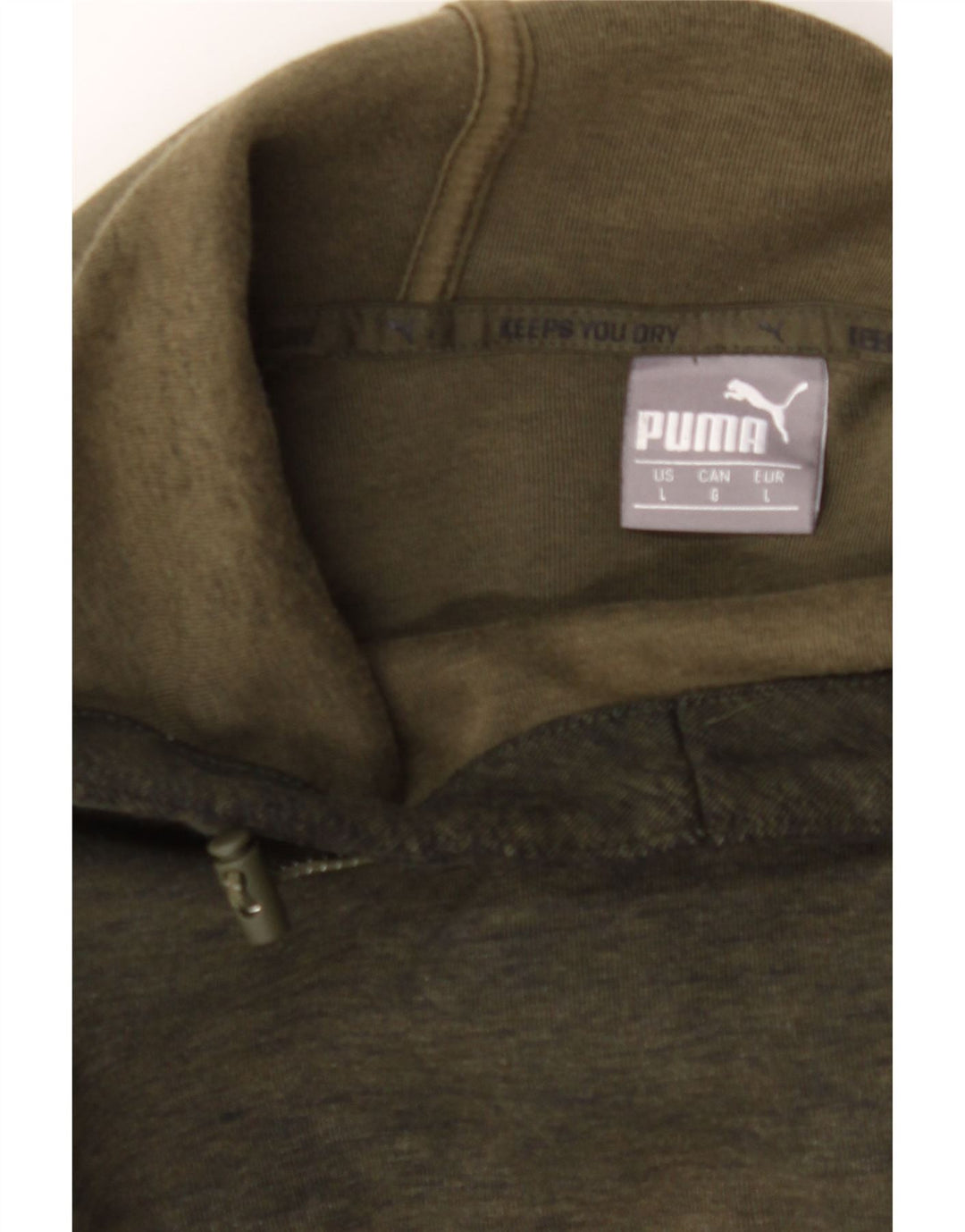 PUMA Mens Hoodie Jumper Large Khaki Cotton Vintage Puma and Second-Hand Puma from Messina Hembry 
