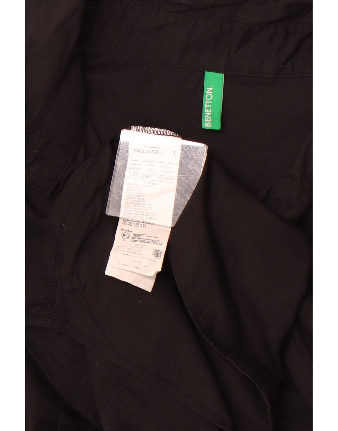 BENETTON Ženska pulover majica UK 16 Veliki crni pamuk