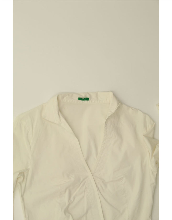 BENETTON Ženska košulja bluza UK 12 Srednje bijeli pamuk