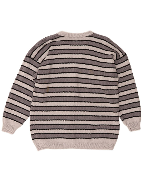 Vintage ženski kardigan džemper UK 18 XL na sive pruge