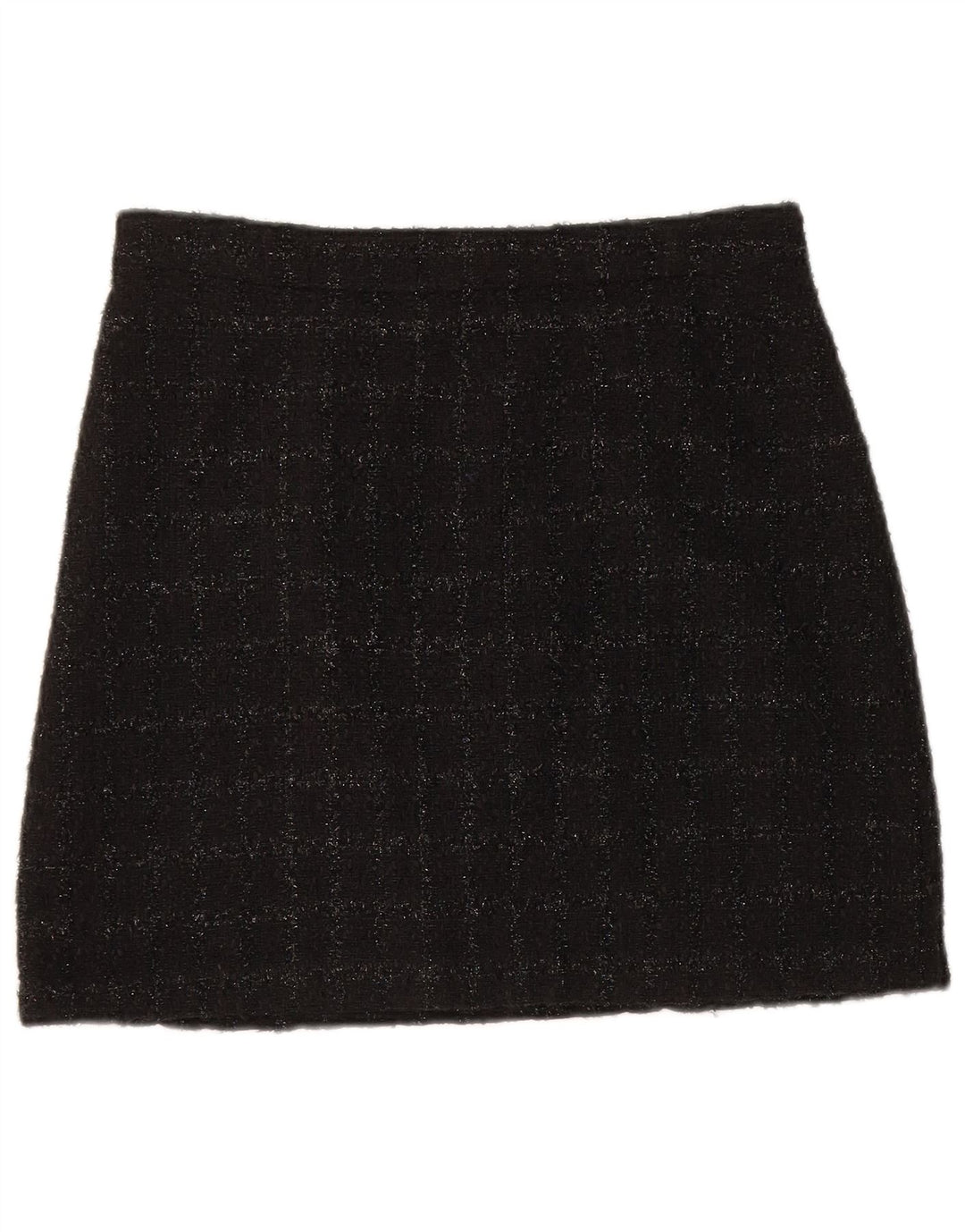 Warehouse Ženska mini suknja UK 10 Mala W28 crni karirani poliester