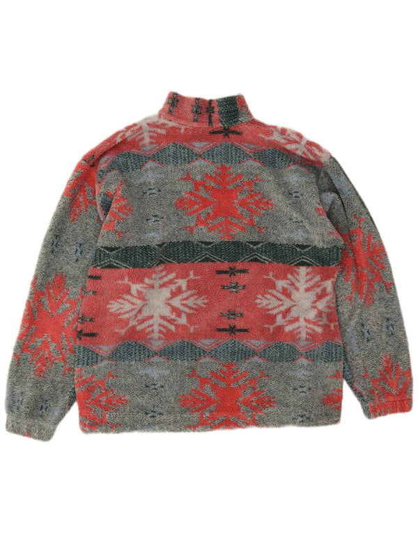 Vintage ženski flis džemper s patentnim izrezom UK 20 2XL Višebojni Fair Isle