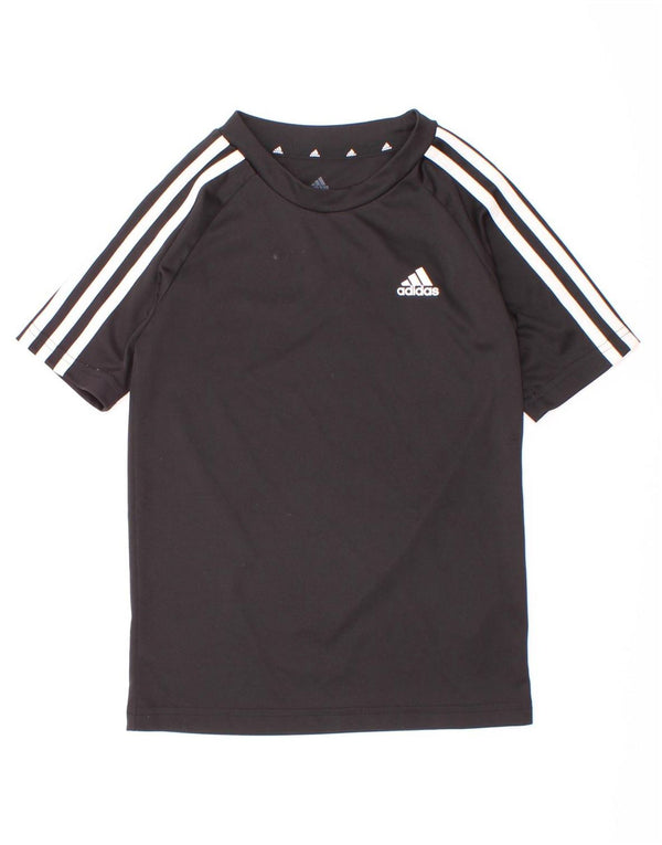 Adidas Boys Aeroready T-Shirt Top 7-8 Years Black Poliester