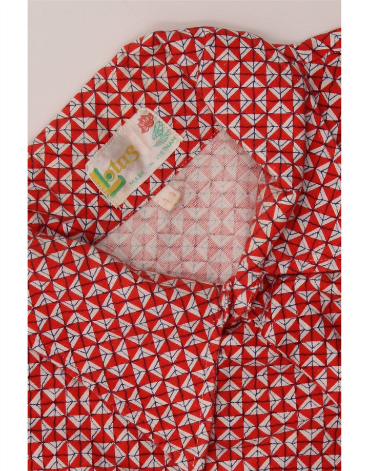 Vintage muška košulja veličine 44 XL, crvena geometrijska