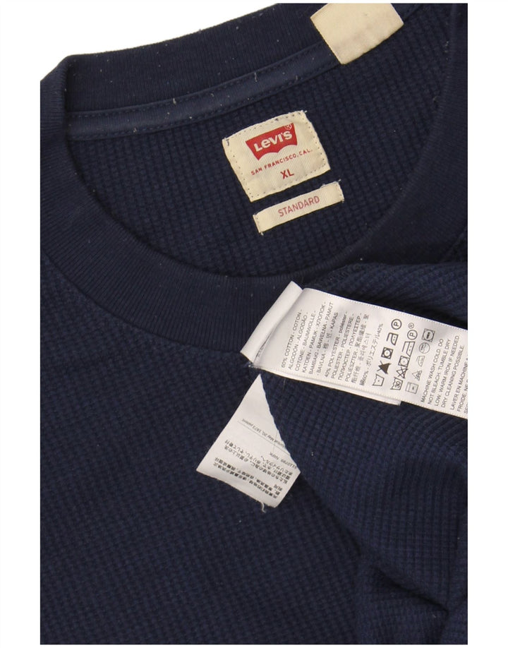 LEVI'S Mens Standard Top Long Sleeve XL Navy Blue Cotton