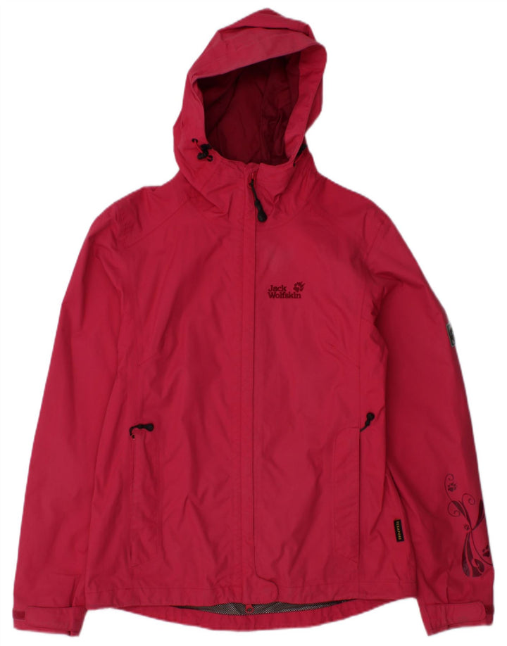 JACK WOLFSKIN Ženska kišna jakna s kapuljačom UK 10 Mala ružičasta poliamidna