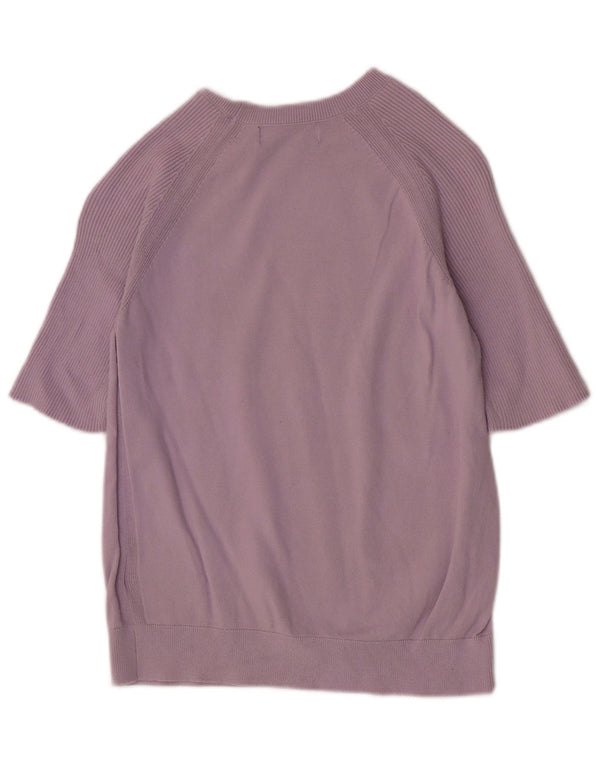 Marks & Spencer Womens Boat Neck Jumper Sweater UK 10 Small Purple