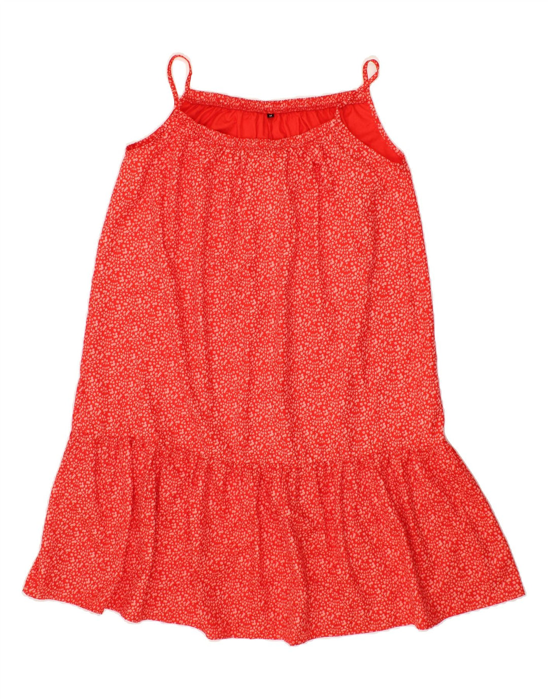 VINTAGE Womens Sundress UK 14 Medium Red Floral Vintage Vintage and Second-Hand Vintage from Messina Hembry 