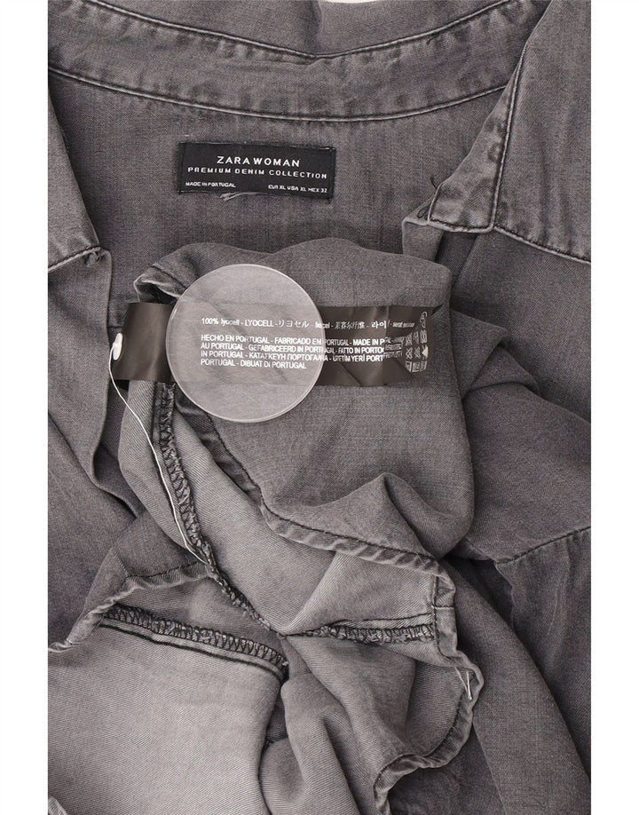 Zara ženska prevelika majica s 3/4 rukavima UK 18 XL sivi liocel