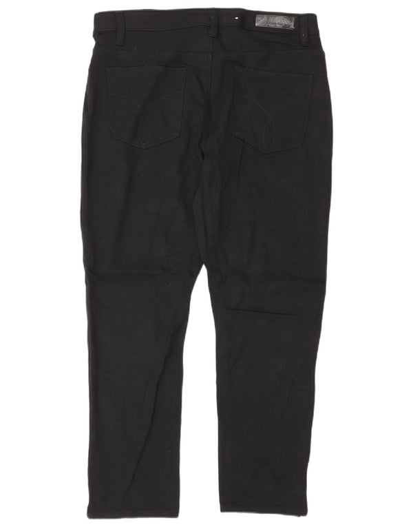 Calvin Klein ženske uske ležerne hlače US 12 Large W32 L28 crna viskoza