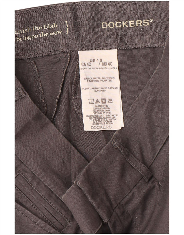 DOCKERS Ženske ravne ležerne hlače US 4 male W30 L30 sivi poliester