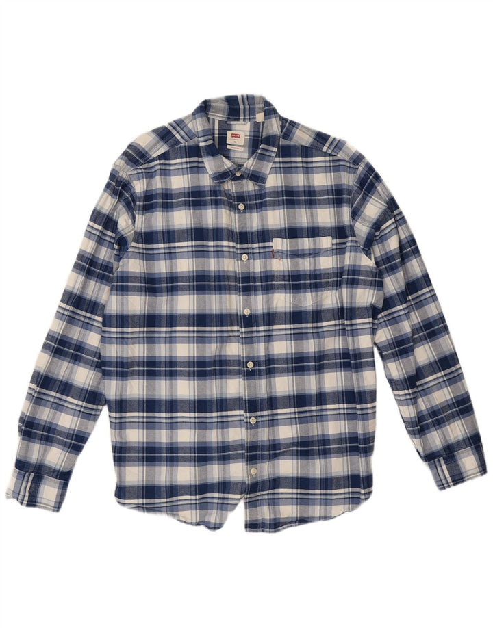 Levi's standardna muška flanelska košulja XL plavi karirani pamuk