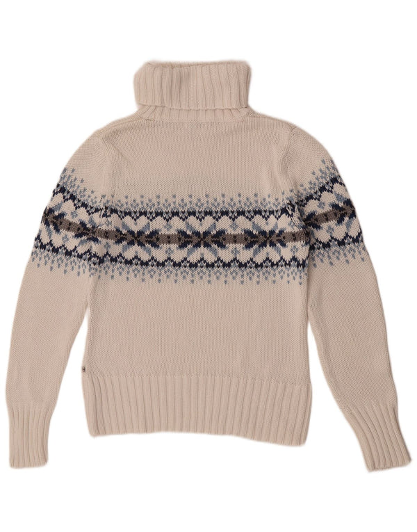 Tom Tailor ženski džemper s rol izrezom UK 14 Large White Fair Isle