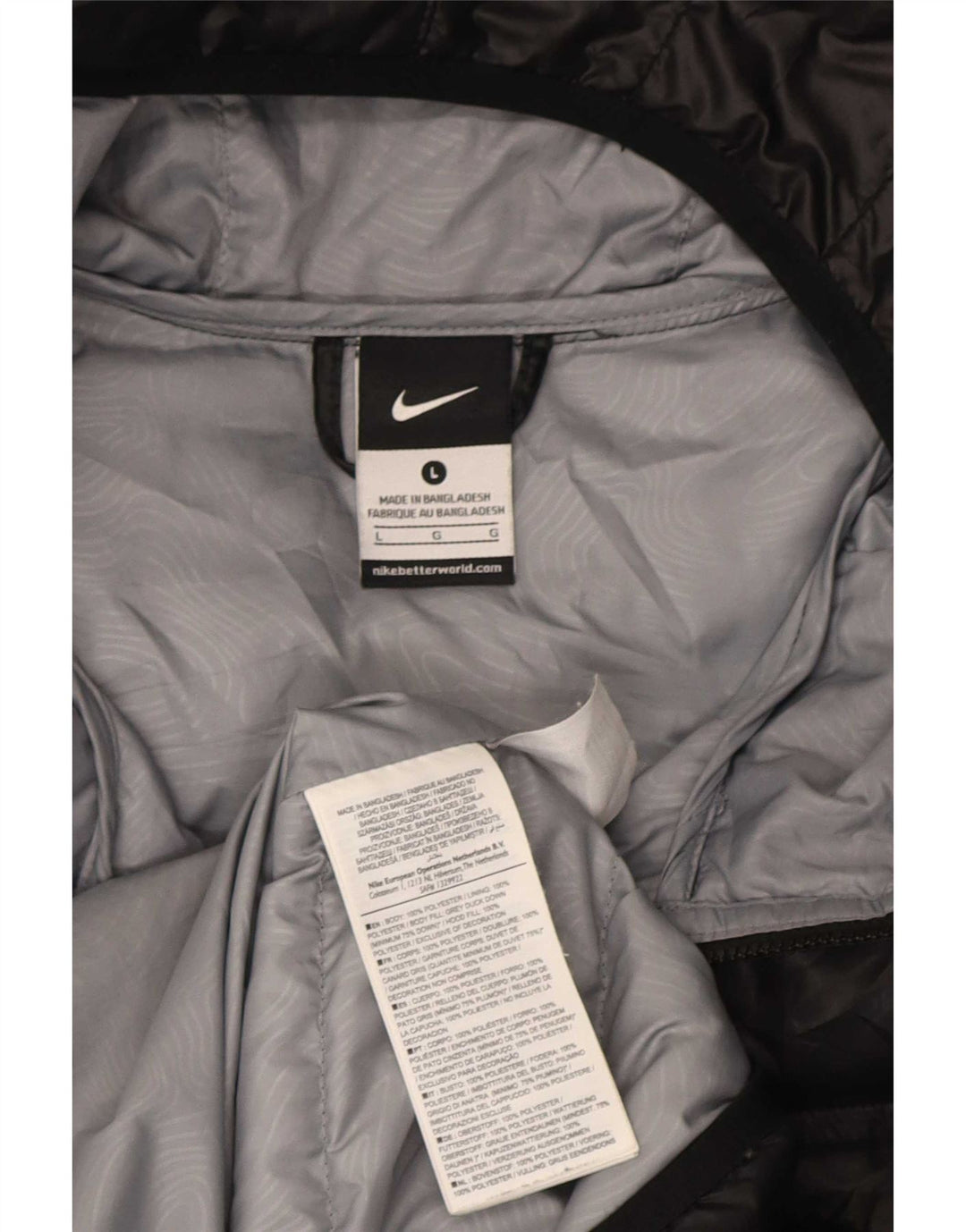 Nike muška podstavljena jakna s kapuljačom UK 40 veliki crni poliester