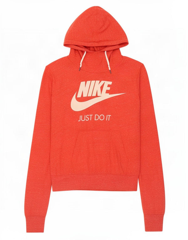 Nike Ženska majica s kapuljačom s kapuljačom UK 10 Mali narančasti flekasti pamuk