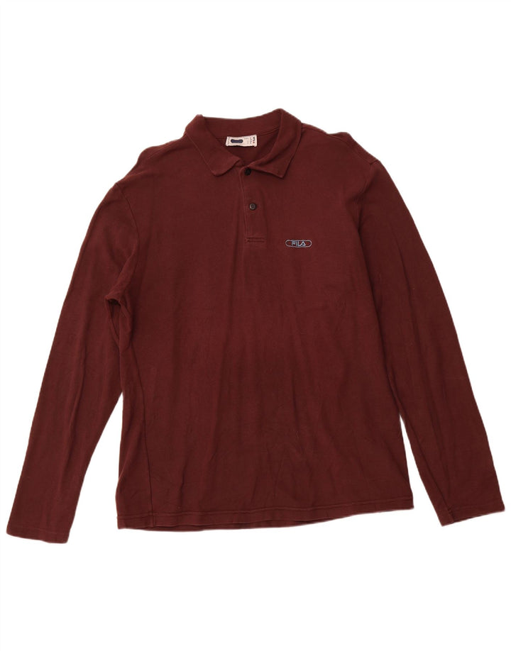 Fila muška polo majica dugih rukava srednje tamnocrvena