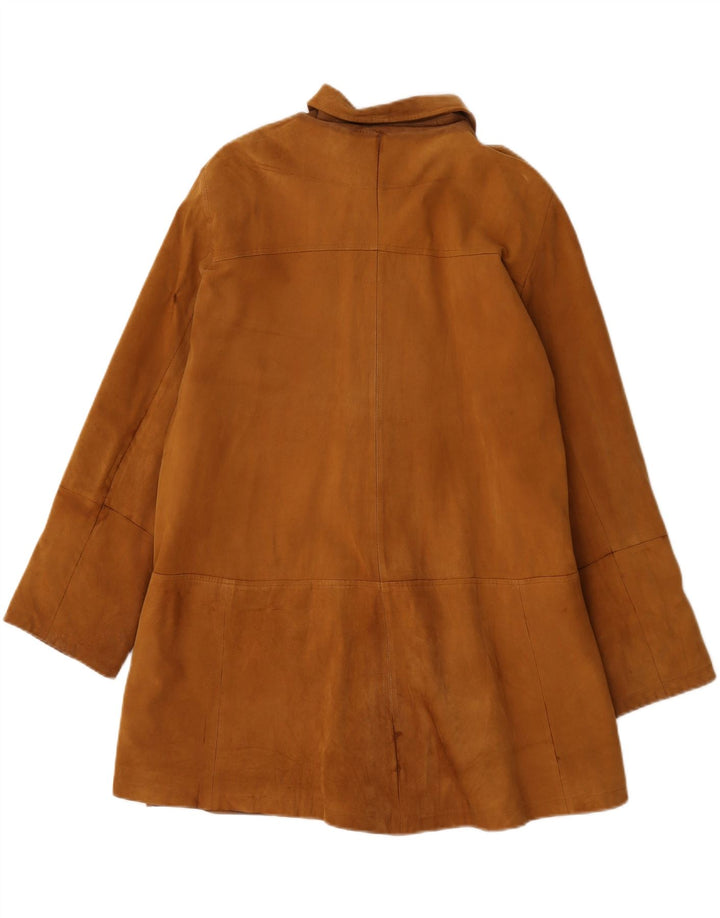 Vintage ženski preveliki kožni kaput UK 20 2XL smeđa koža