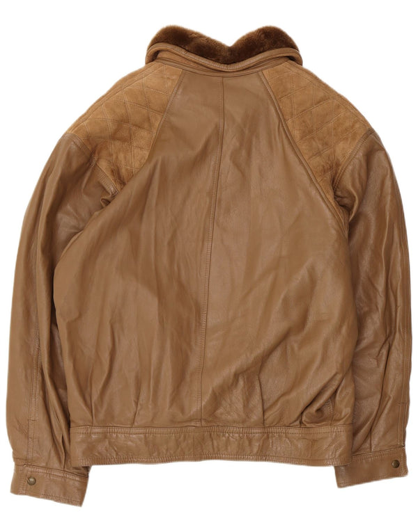 Vintage muška jakna od šikara IT 52 XL smeđa koža