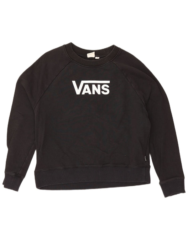Vans ženski džemper slobodnog kroja s grafičkim motivima UK 6 XS crni pamuk