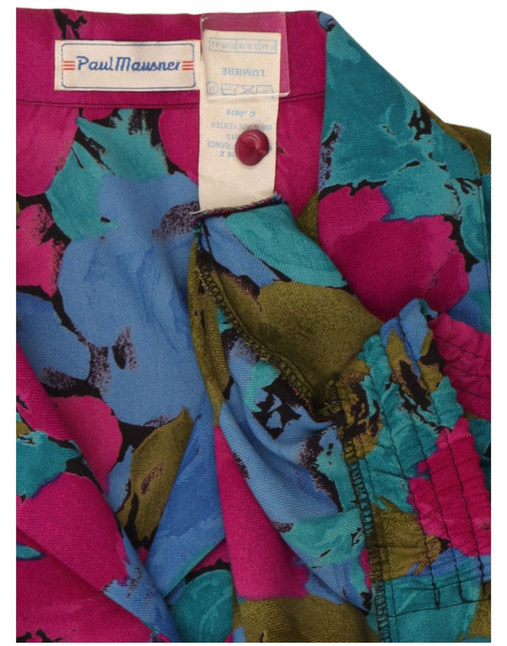 Vintage ženska košulja bluza UK 16 Veliki raznobojni cvjetni poliester