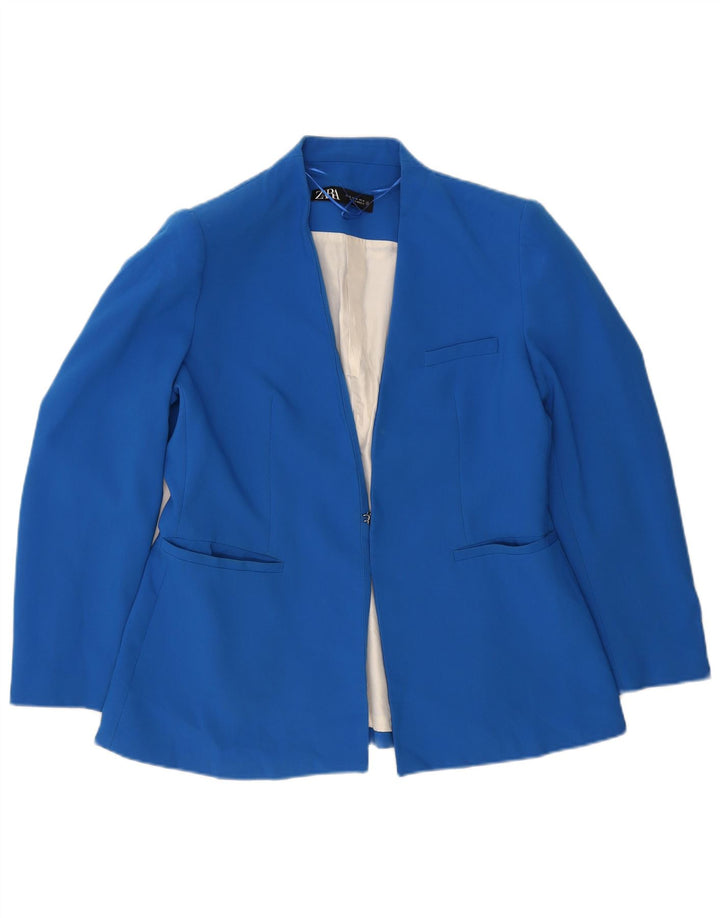 ZARA ženski sako jakna UK 18 XL plavi poliester