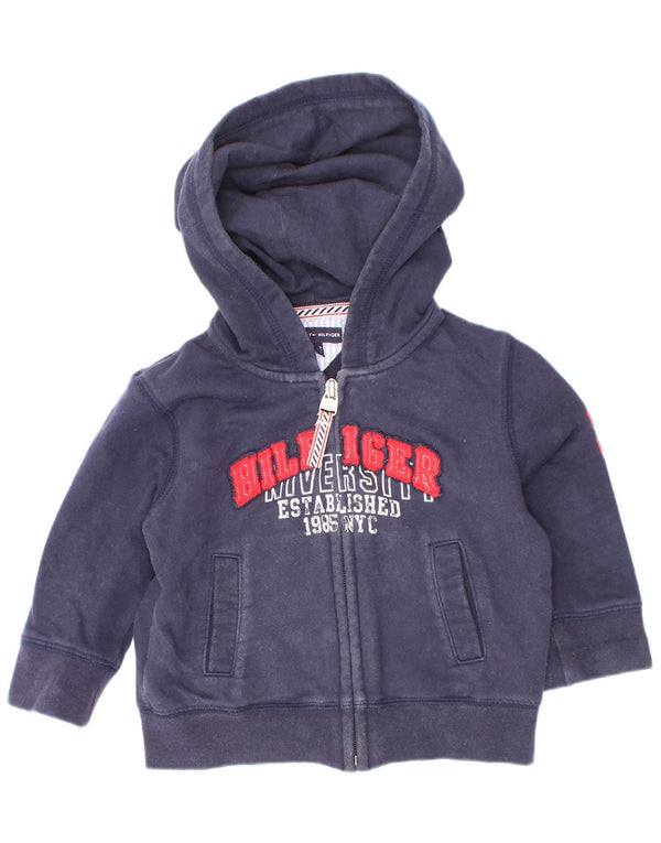 Tommy Hilfiger pulover s kapuljačom s patentnim zatvaračem za dječake 9-12 mjeseci tamnoplavi