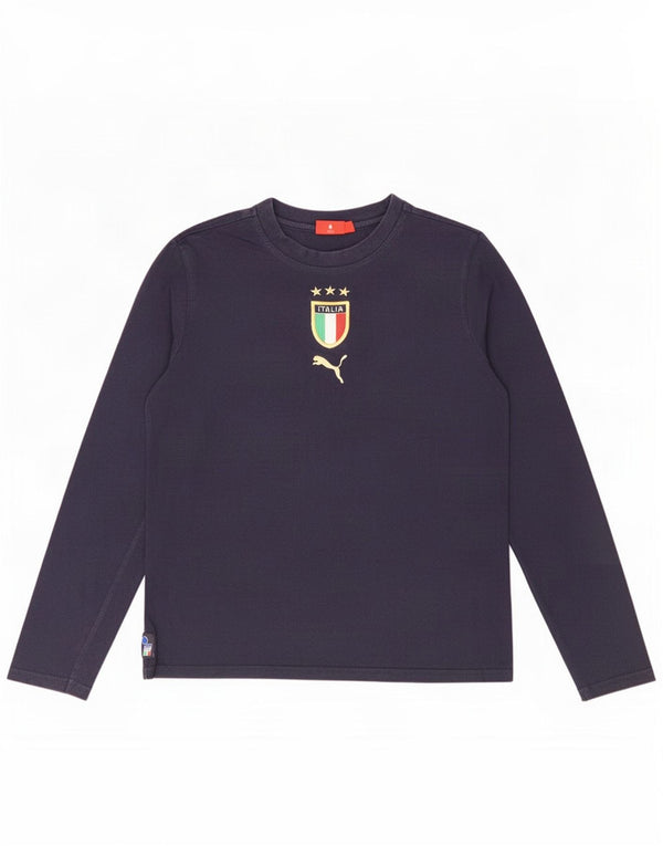 Puma Mens Italia Graphic Majica dugih rukava Mala tamnoplava pamuk