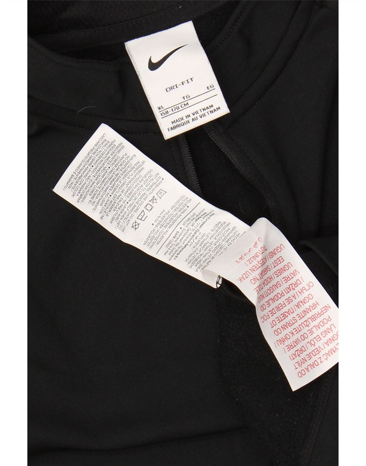 NIKE Boys Dri Fit Graphic Pulover Trenirka Top 13-14 Years XL Black