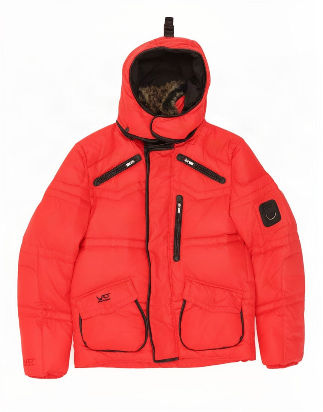 Jack & Jones muška podstavljena jakna s kapuljačom UK 38 srednji crveni najlon