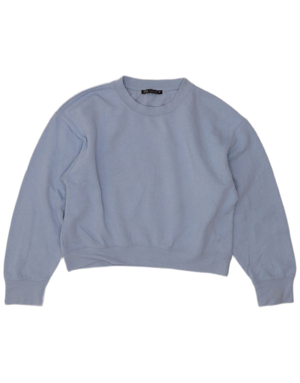 Zara ženski kratki džemper prekomjerne majice UK 10 Small Blue