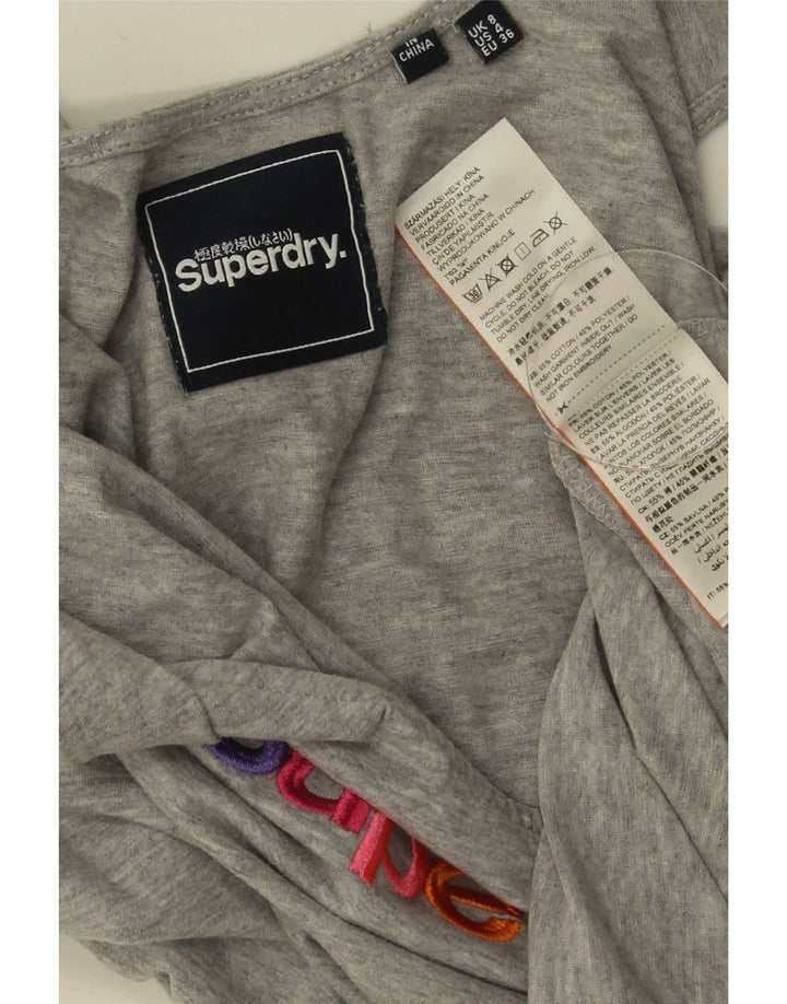 Superdry ženski grafički prsluk UK 8 Mali sivi pamuk