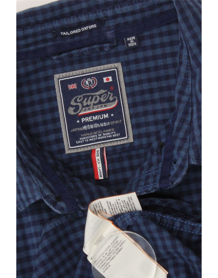 Superdry muška košulja 2XL tamnoplavi pamuk od ginghama