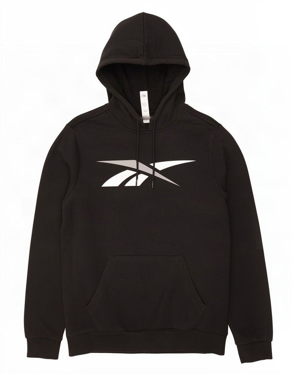 Reebok muška majica s kapuljačom srednje veličine, crni pamuk