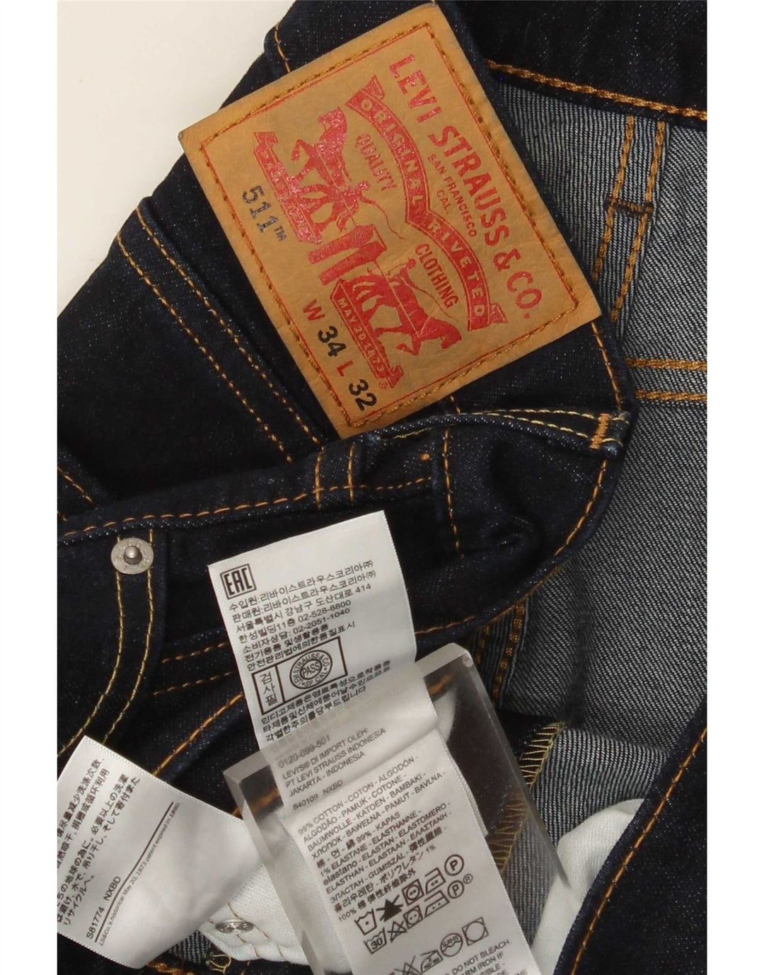 Levi's muške 511 uske traperice W34 L29 tamnoplavi pamuk
