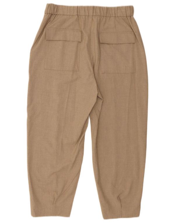 Zara ženske skraćene hlače visokog struka srednje veličine W28 L23 bež poliester