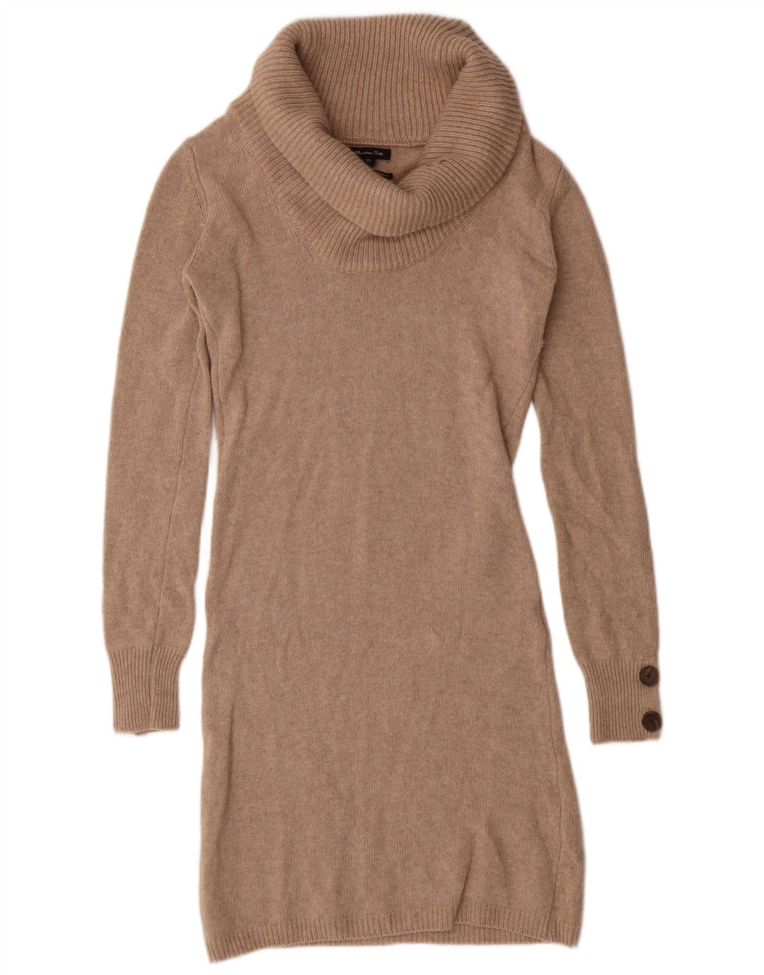 MASSIMO DUTTI Womens Jumper Dress UK 10 Small Beige