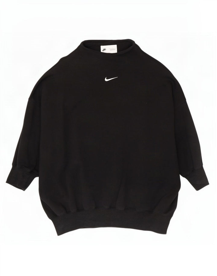 Nike Ženska velika majica s kratkim rukavima UK 16 Veliki crni pamuk