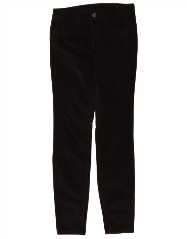 BENETTON Ženske uske hlače od samta W26 L29 crne