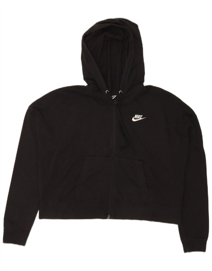 Nike ženski kratki pulover s kapuljačom s patentnim zatvaračem UK 14 srednji crni poliester