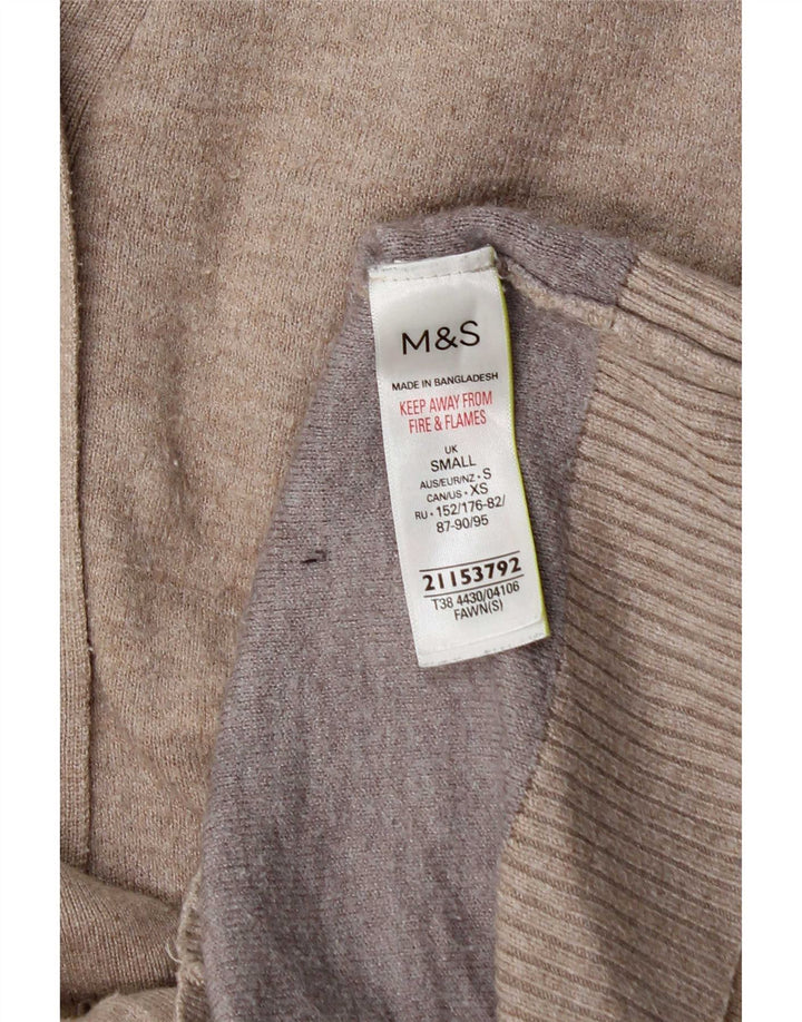 Marks & Spencer ženski preveliki džemper UK 10 Small bež viskoza