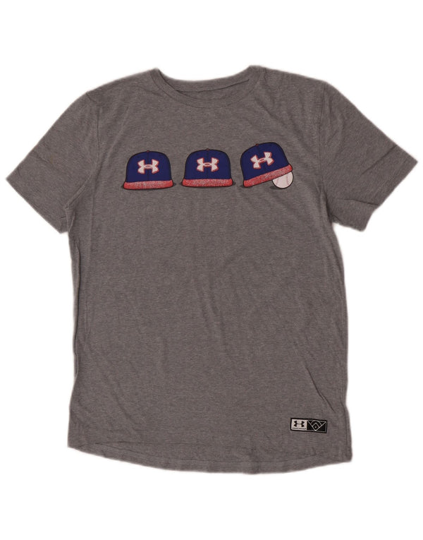 Under Armour Boys Graphic T-Shirt Top 13-14 Years XL Grey Sports