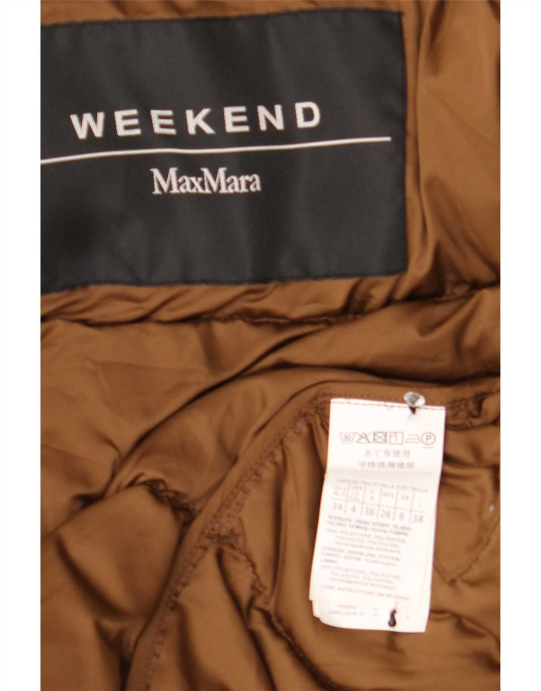 Max Mara ženska vikend prevelika podstavljena jakna UK 6 XS smeđi poliester