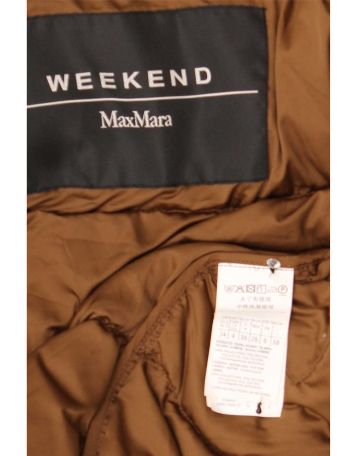 Max Mara ženska vikend prevelika podstavljena jakna UK 6 XS smeđi poliester