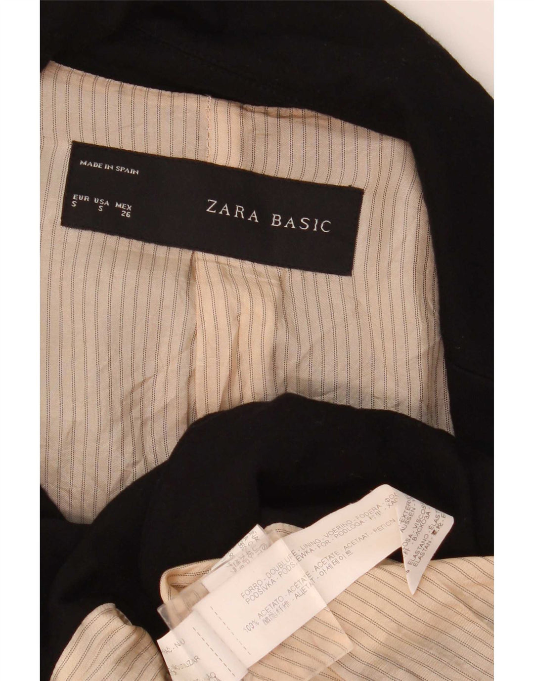 Zara ženski sako sa 1 gumbom UK 10 mali crni acetat