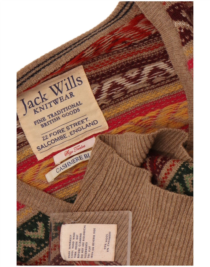 Jack Wills Ženski džemper s V-izrezom UK 12 srednje višebojan